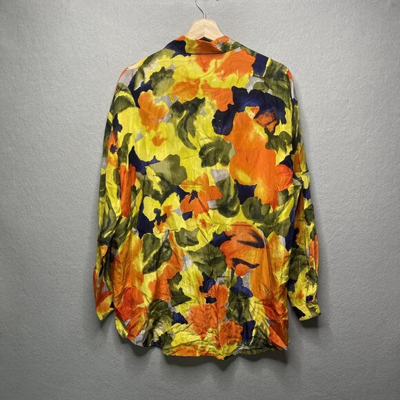 Vintage Jennifer Moore Silk Blouse Floral Print Size M - Picture 4 of 5